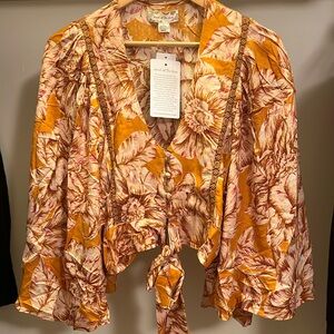 Band of the Free Libby Gold Flowy Top